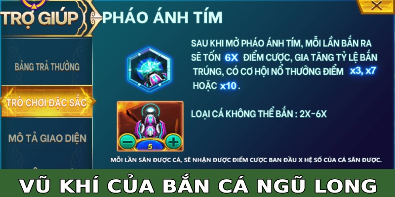 Vũ khí sát thương mạnh mẽ được trang bị trong game